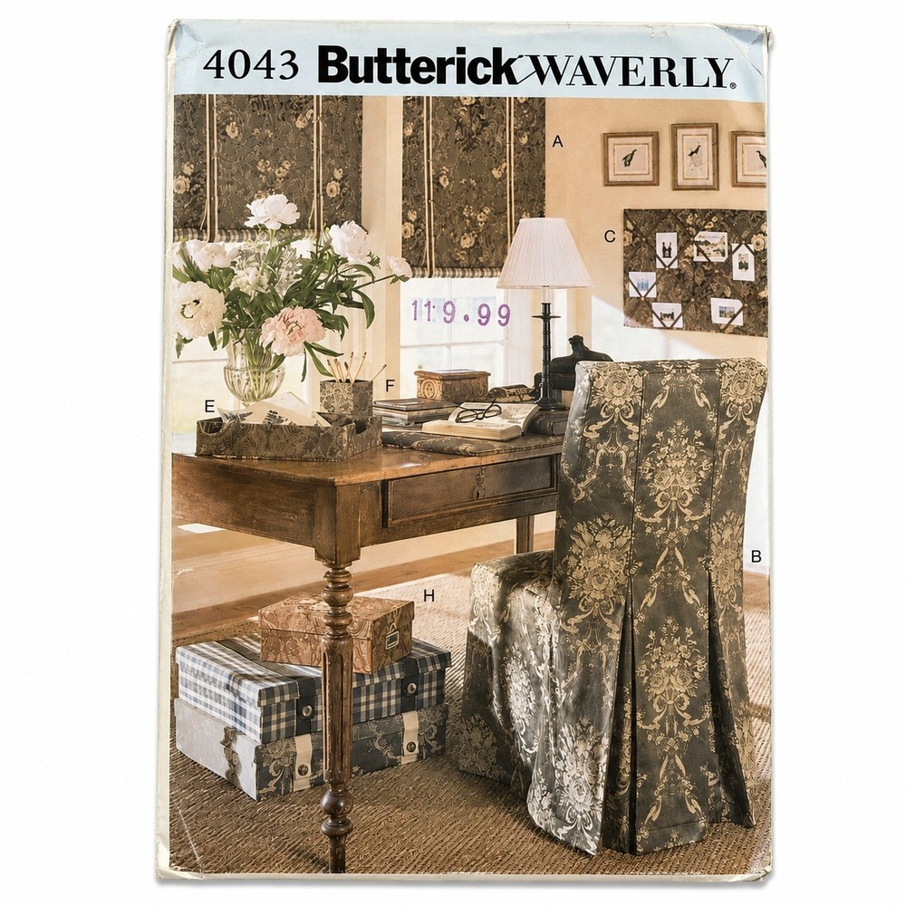 Butterick Waverly Pattern 4043 Home‎ Decor Office Desk Shades Chair Wall UNCUT